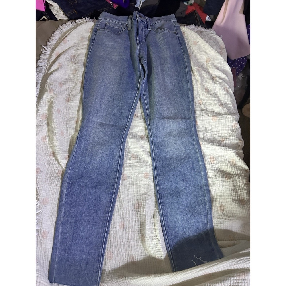 Lucky Brand Ava Super Skinny Jeans Womens 0/25 Mid Rise Raw‎ Hem Stretch New